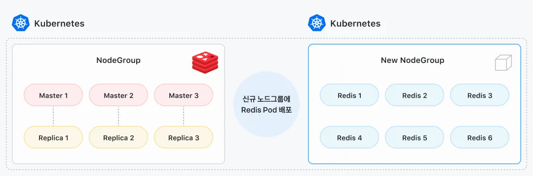 신규 Redis 노드그룹에 Redis pod 배포