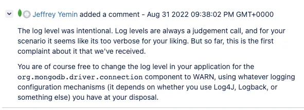 Answer of Maintainer