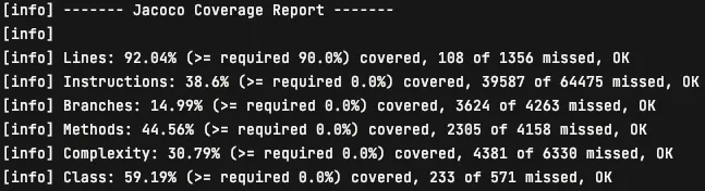 Line coverage 화면