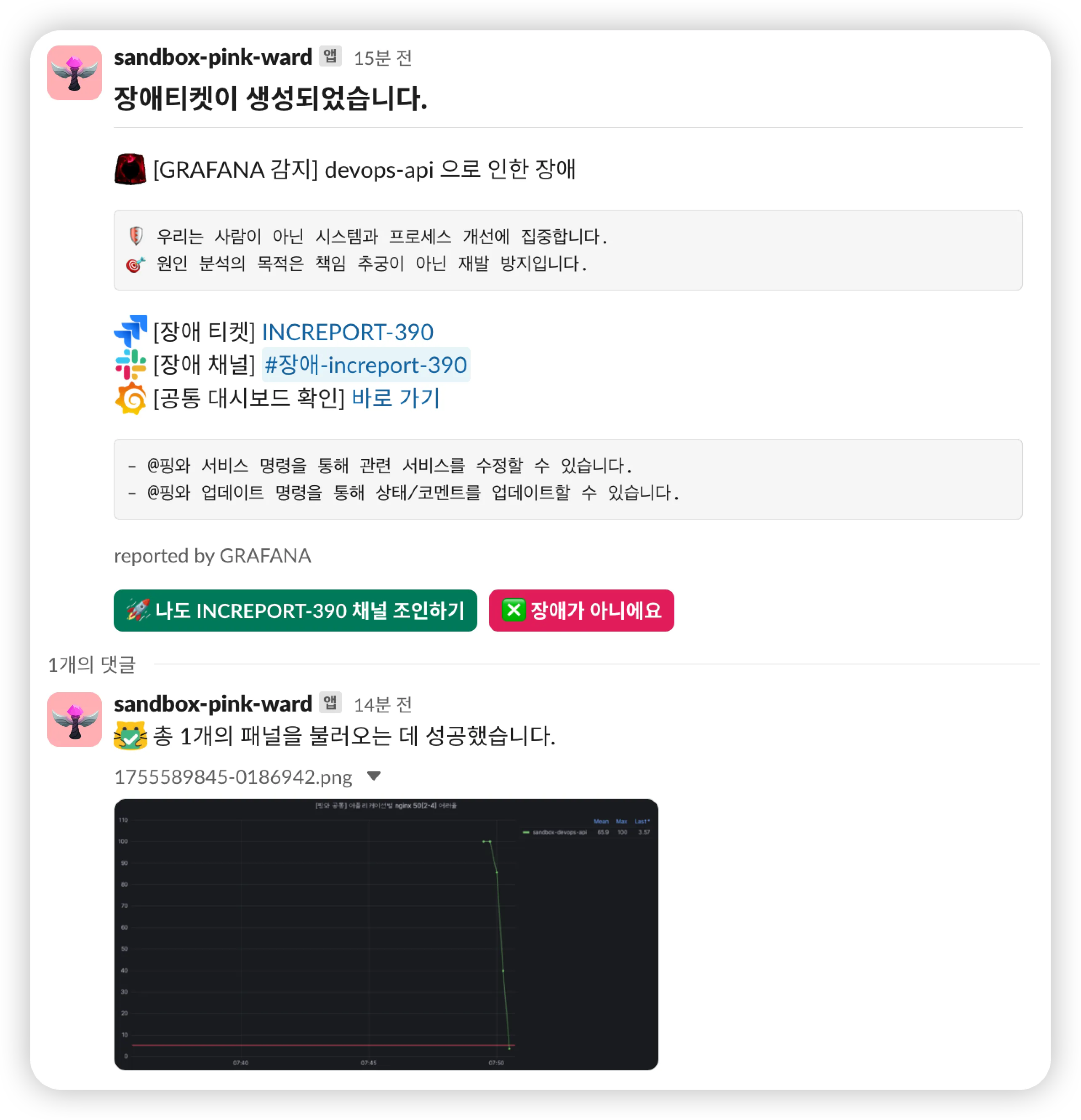 장애 자동감지