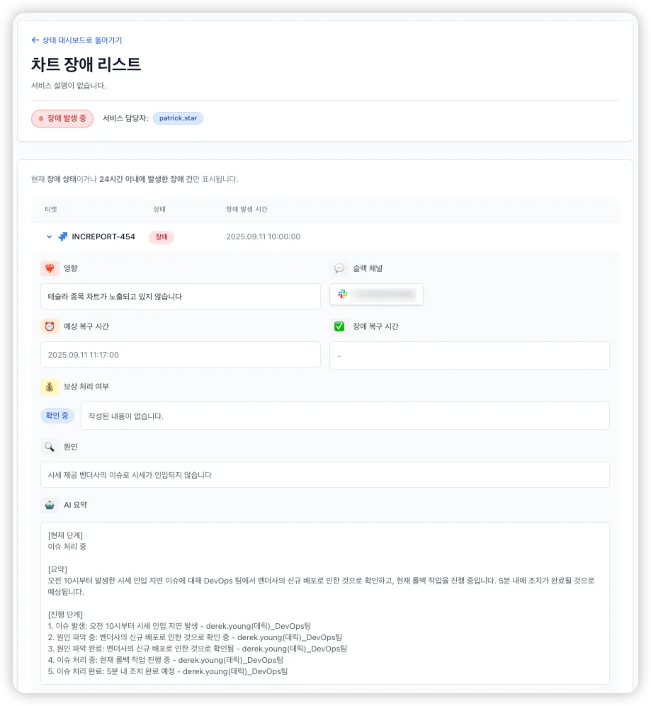 핑크와드 대시보드 - 디테일